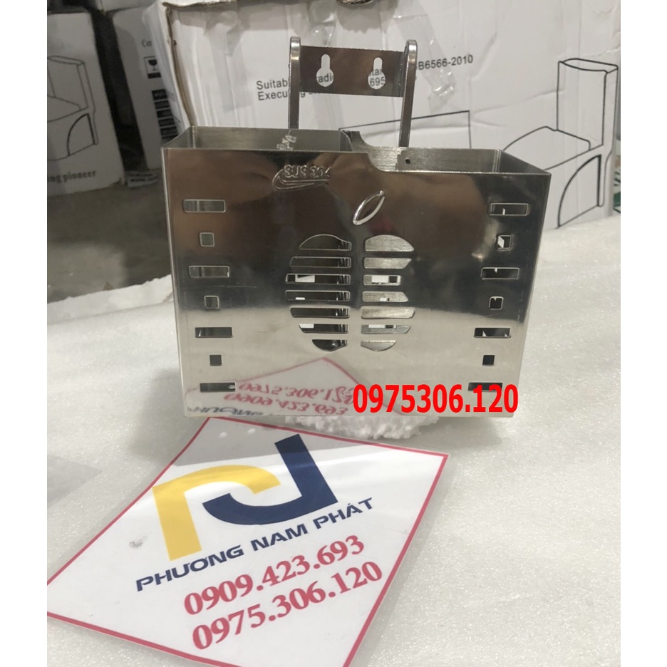 Ống đựng đũa inox 304 chuẩn đánh bóng đẹp, hàng dày, nặng,mẫu mã đẹp,TÁO VUÔNG 2 NGĂN