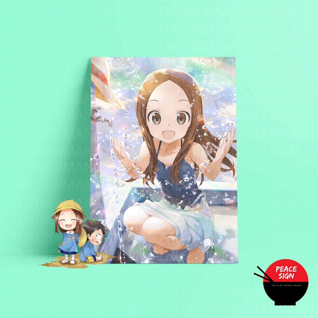 Tấm postER giấy 260gsm in hình Karakai Jouzu no Takagi-san NHẤT QUỶ NHÌ MA, THỨ BA TAKAGI-SAN