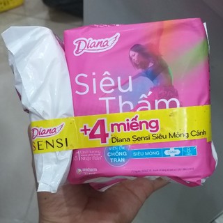 Băng Vệ Sinh Diana Siêu Thấm Mỏng Cánh combo 2 gói tặng 4 miếng diana sensi Mỏng cánh