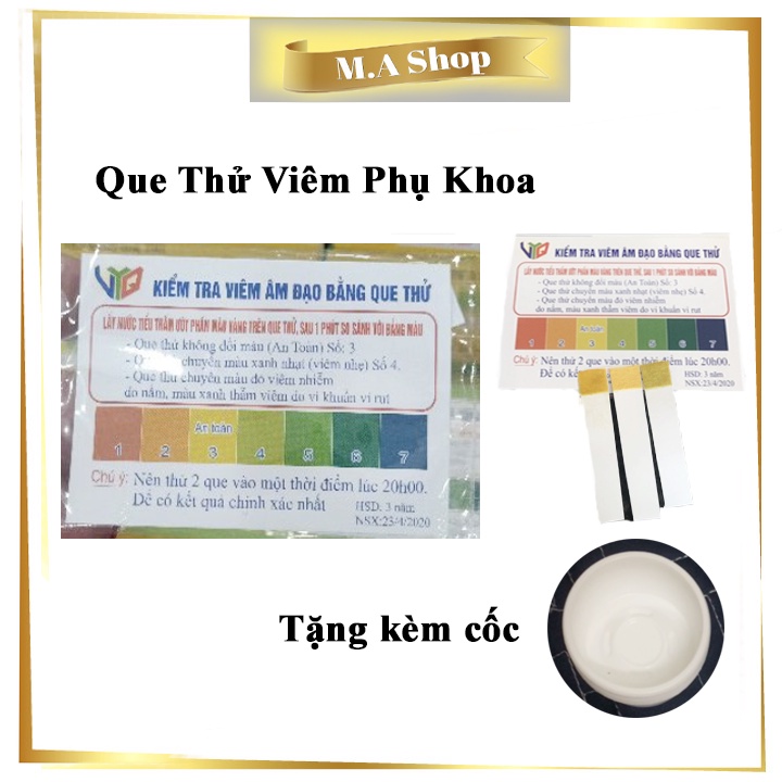 QUE THỬ VIÊM PHỤ KHOA - QUE KIỂM TRA ÂM ĐẠO Tặng Cốc Thử Giá tốt/giá rẻ