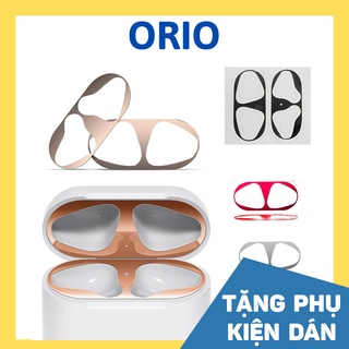 Miếng Dán Bảo Vệ Airpods Kim Loại Mạ Vàng Chống Bụi Cho Tai Nghe Bluetooth