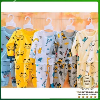 ⚜️𝐂𝐨𝐭𝐭𝐨𝐧 𝐋𝐨𝐚̣𝐢 𝟏⚜️ Sét 5 Bộ Đồ Dài Tay Icon Cài Cúc Vai Cho Bé Từ 5-15kg - Đồ Bộ Cho Bé