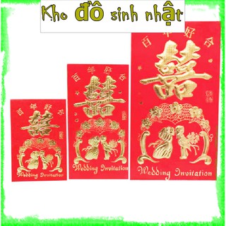 Túi 6 bao lì xì cưới, thiệp chúc mừng
