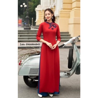 Áo dài trơn kết hoa
