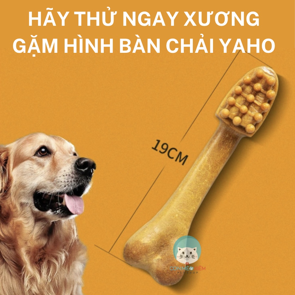 Xương gặm cho chó Yaho size lớn 17cm 162gr, bàn chải sạch răng snack thơm miệng vôi răng cún Con Mèo Xiêm