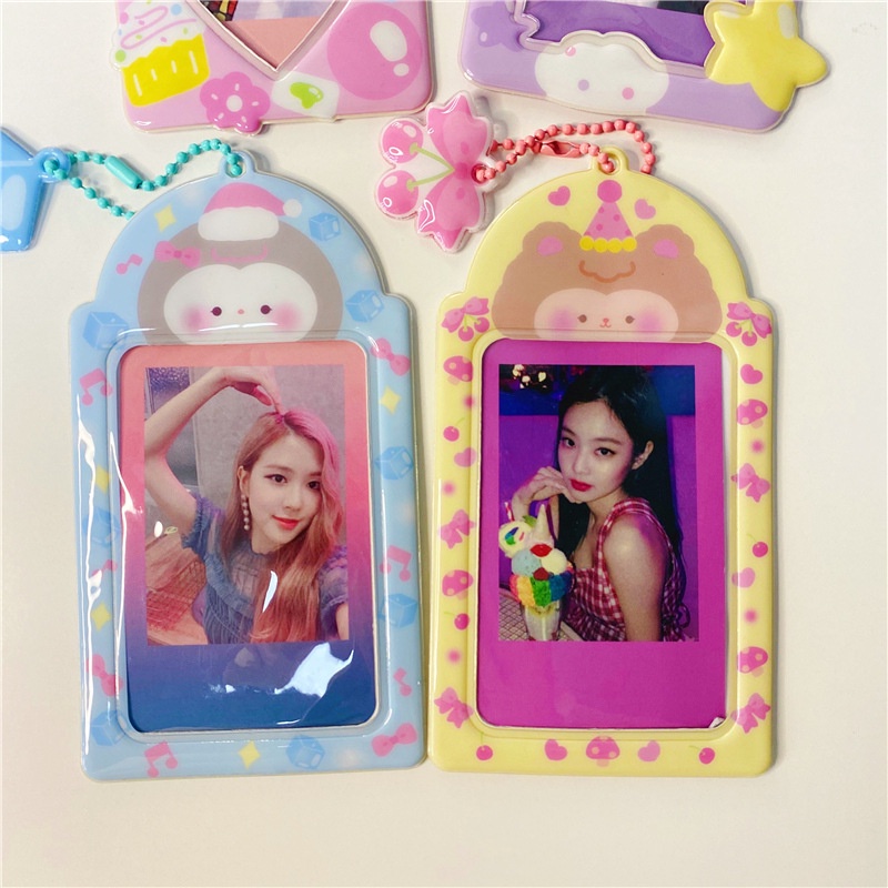 Túi Đựng Thẻ ID/Ảnh/Thẻ Họa Tiết Hoạt Hình Kawaii Có Dây Xích