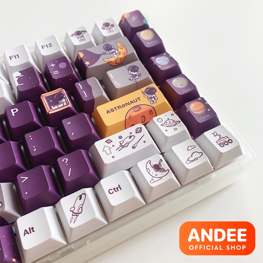 Keycap nút bàn phím Astronaut v2 dyesub PBT màu đẹp 138 nút dành cho bàn phím cơ