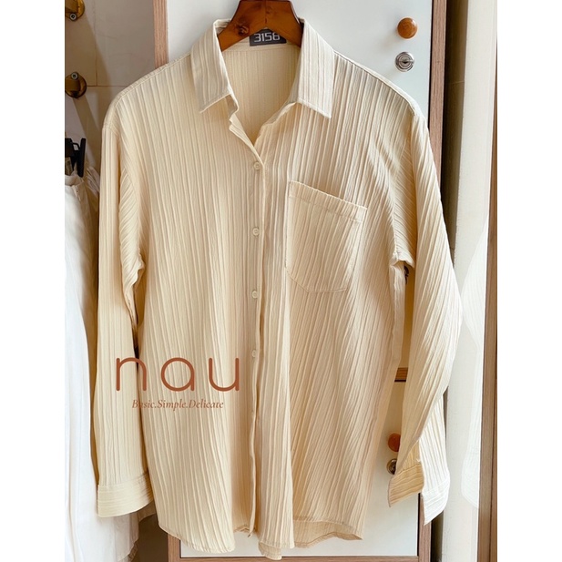 Áo sơ mi gân tay dài nhiều màu