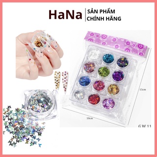 Sét nhũ bướm trang trí móng nail , bướm ẩn nai