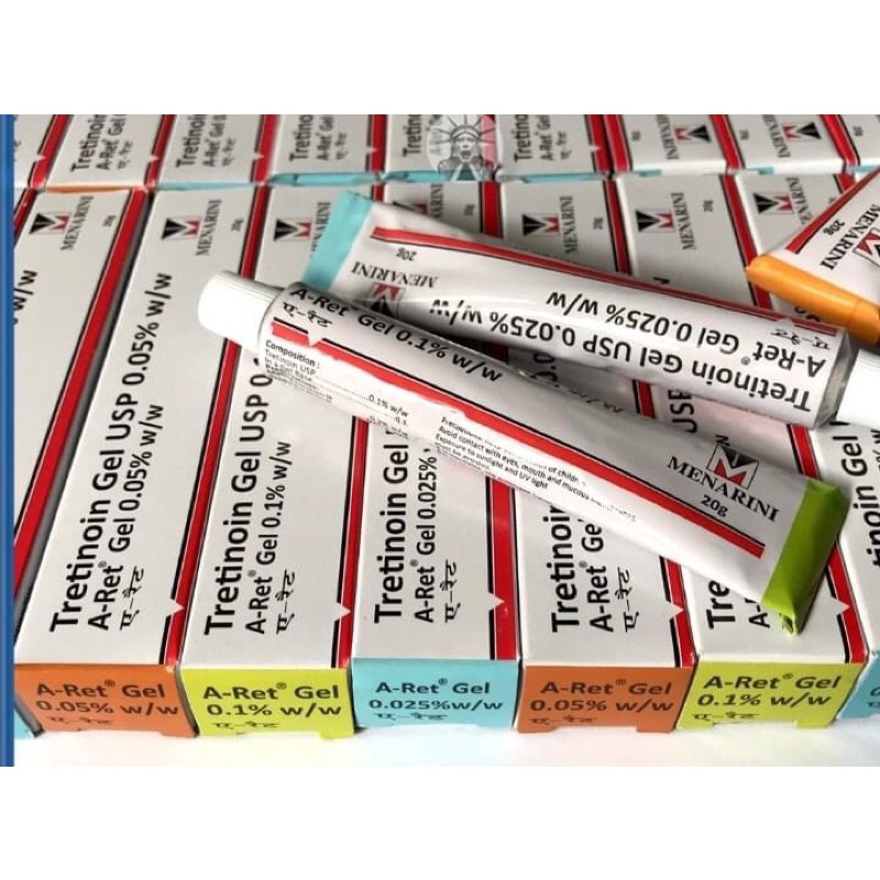 ⛔Tretinoin Aret gel 0.1% 0.05% 0.025% ngăn lão hóa, mụn (20g) - A ret tretinol