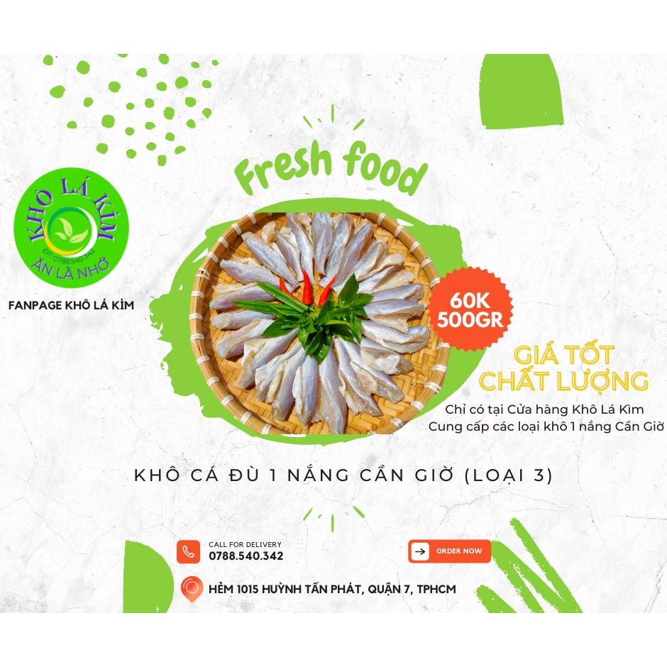 500gr Khô cá đù 1 nắng Cần Giờ tươi - ngon - sạch