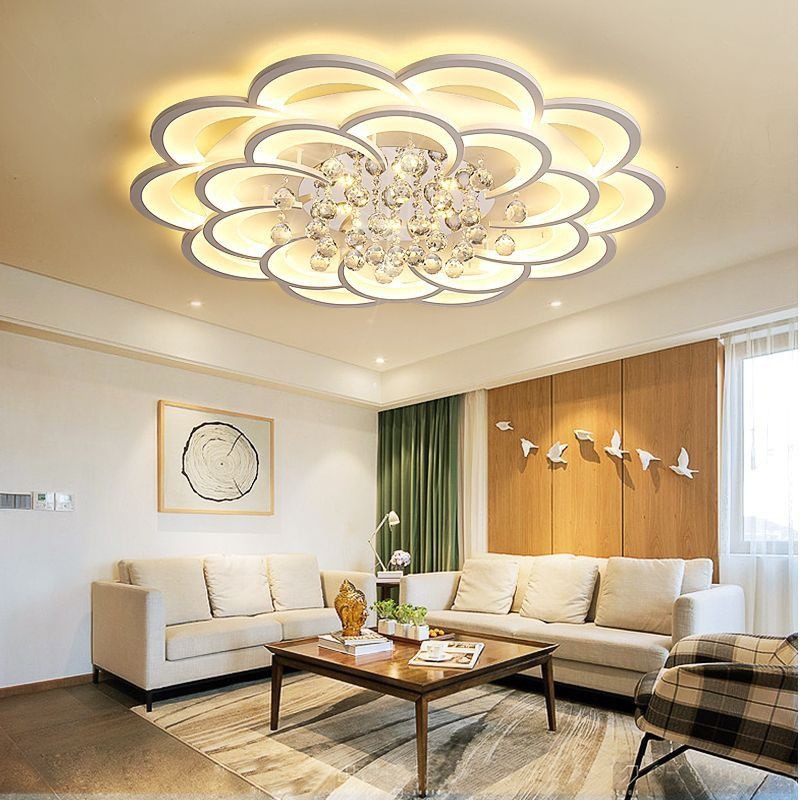 Đèn Led Ốp Trần Hoa Mai 20 Cánh Điều Khiển Từ Xa Phân Tầng 3 Chế Độ Ánh Sáng Trang Trí Phòng Khách,Ngủ,Spa