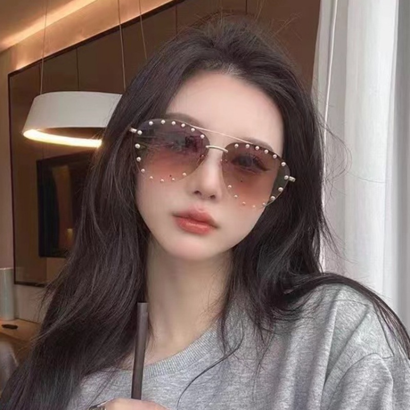 (YUZHU) Kính Mát Không Gọng Cổ Điển Không Đinh Tán Cho Nam Và Nữ Ins