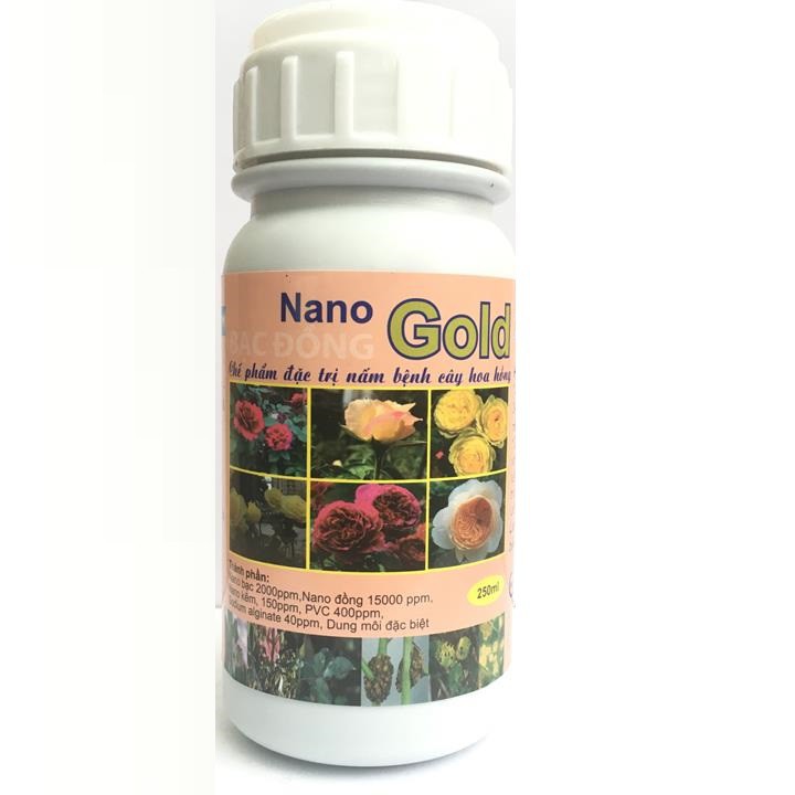 Bán buôn- Dung dịch nano bạc đồng đặc trị nấm bệnh cây trồng NANO GOLD chai 250ml hàng đẹp, nhập khẩu.