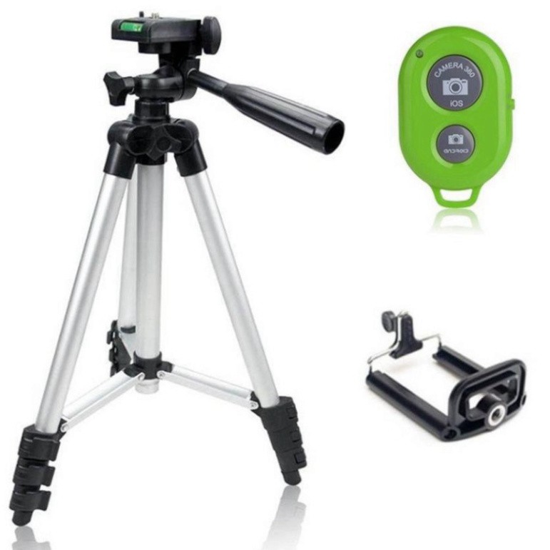 Bộ 1 Tripod  kèm 1 Giá đỡ điện thoại và 1 Remote | BigBuy360 - bigbuy360.vn