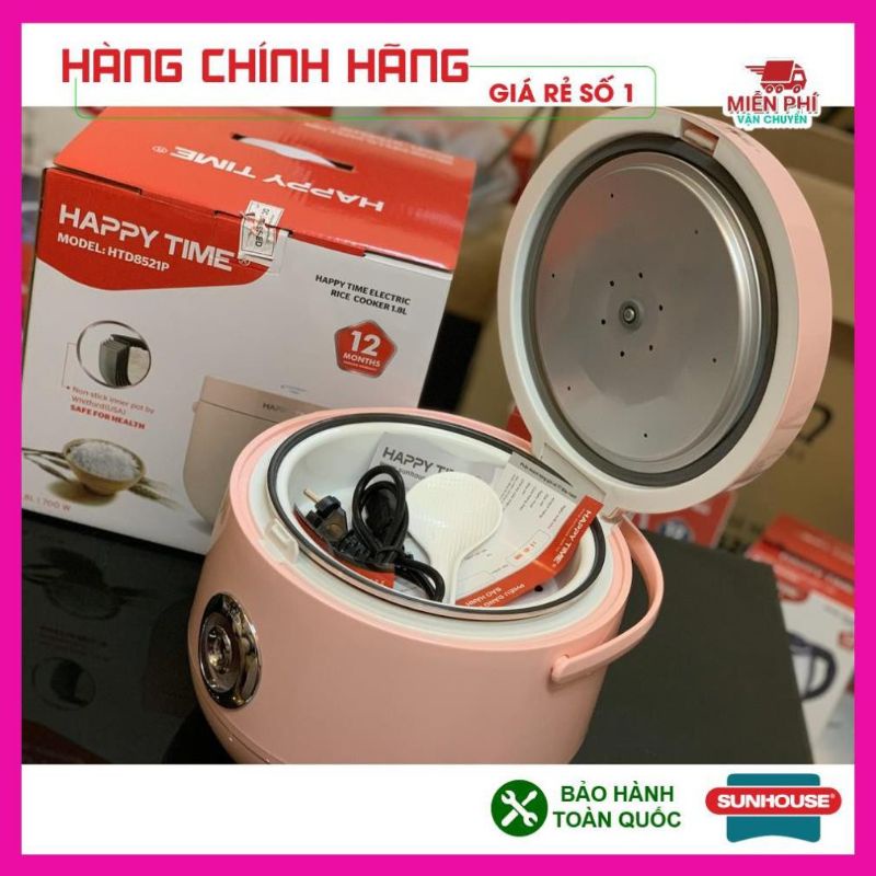 [Mã ELHADEV giảm 4% đơn 300K] Nồi cơm điện Sunhouse Happy time dung tích 1,8 lít hàng chính hãng