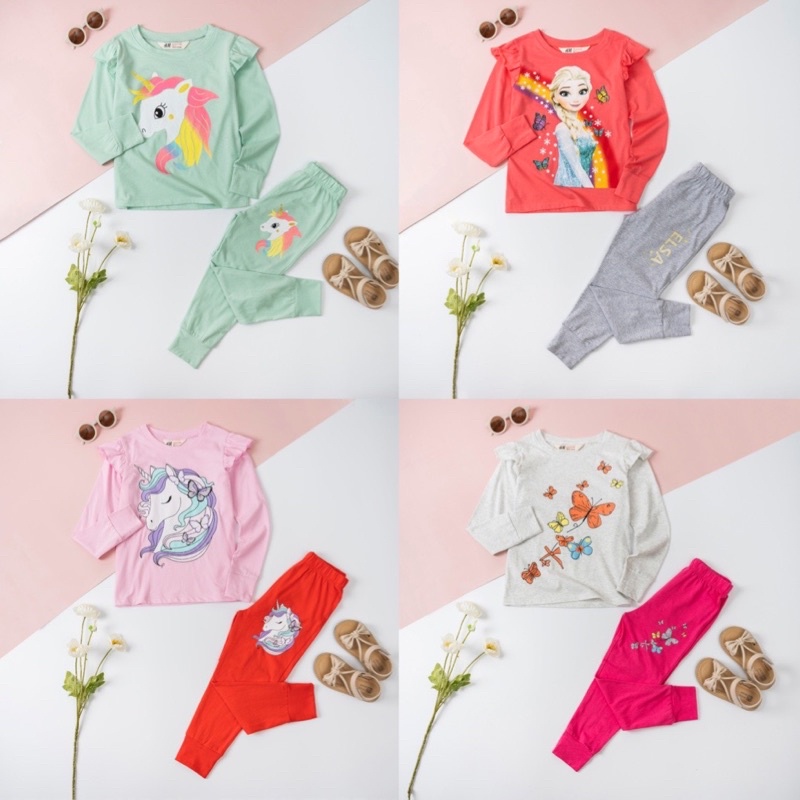 Bộ dài thu đông cotton bé gái sz đại 17-43kg