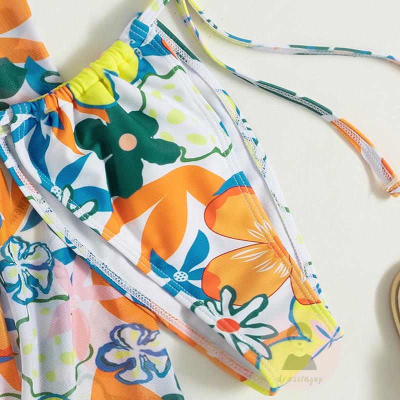 Bộ Bikini Phối Dây Họa Tiết Hoa Thời Trang Mùa Hè Cho Nữ