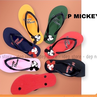 Dép tông nữ bệt xỏ ngón quai kẹp đi biển mùa hè in hình Chuột Mickey IDEP 𝐃𝐋𝟎𝟑𝟑 chất xốp siêu nhẹ êm chân thời trang