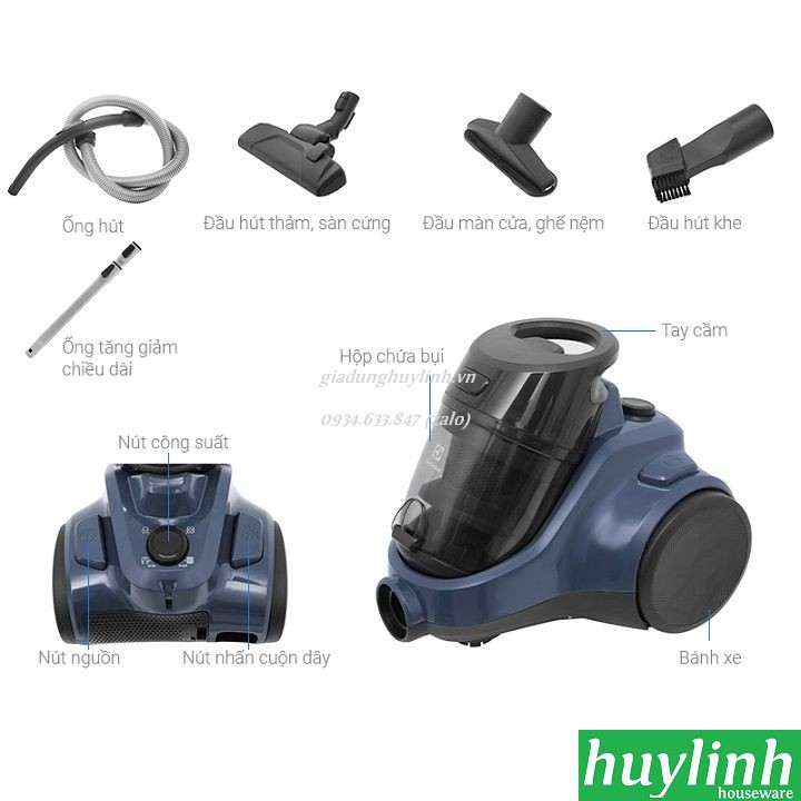 Máy hút bụi không túi Electrolux EC41-2DB - 2000W | BigBuy360 - bigbuy360.vn