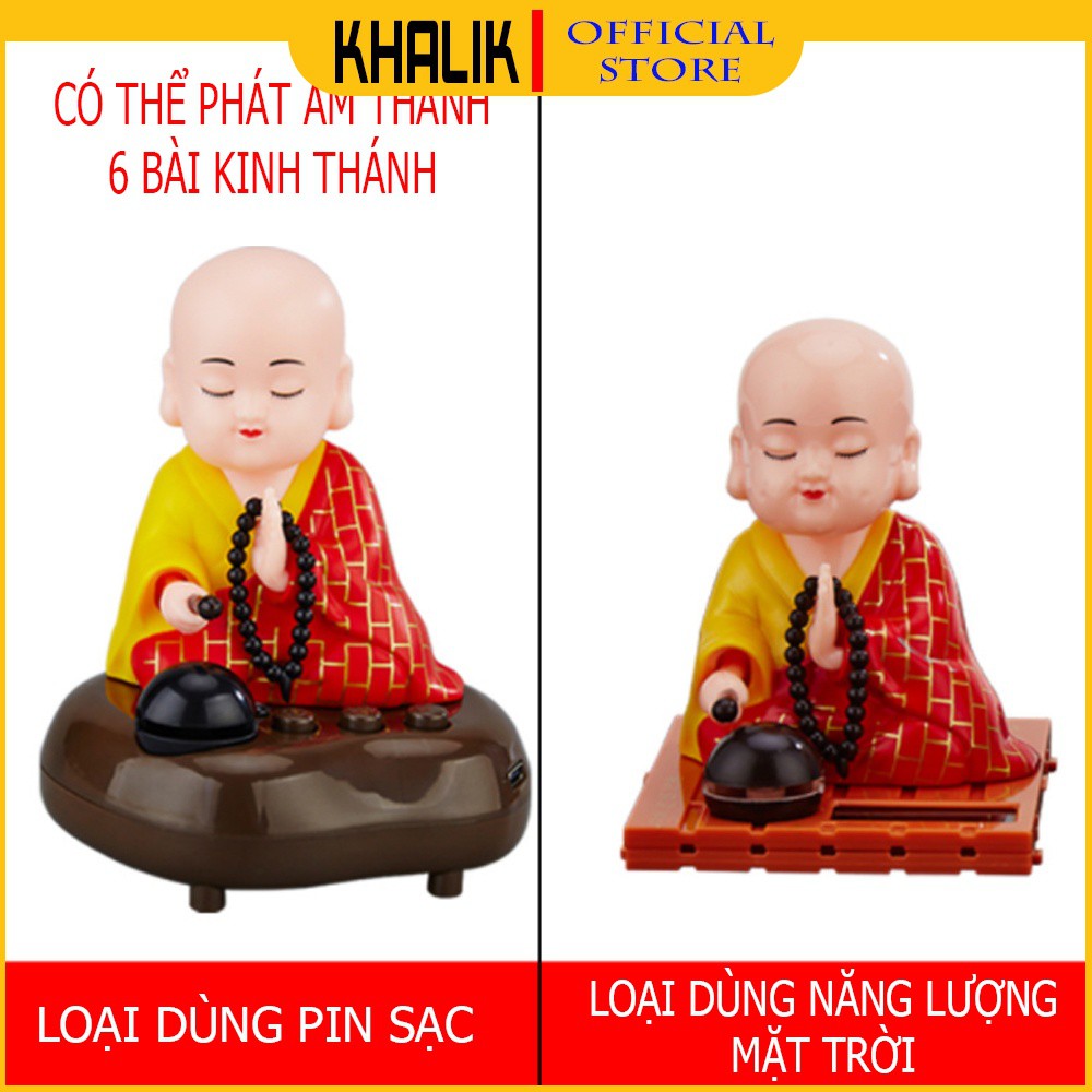 Tượng Phật Chú Tiểu Gõ Mõ tụng kinh Tự Động Phong Thuỷ Để Xe Ô Tô, trang trí nhà cửa [Đủ mẫu mã]