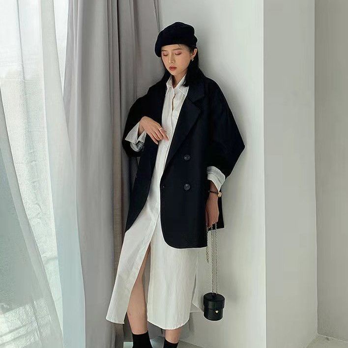 Áo khoác blazer dáng rộng phong cách hàn quốc thời trang mùa thu cho nữ 2021