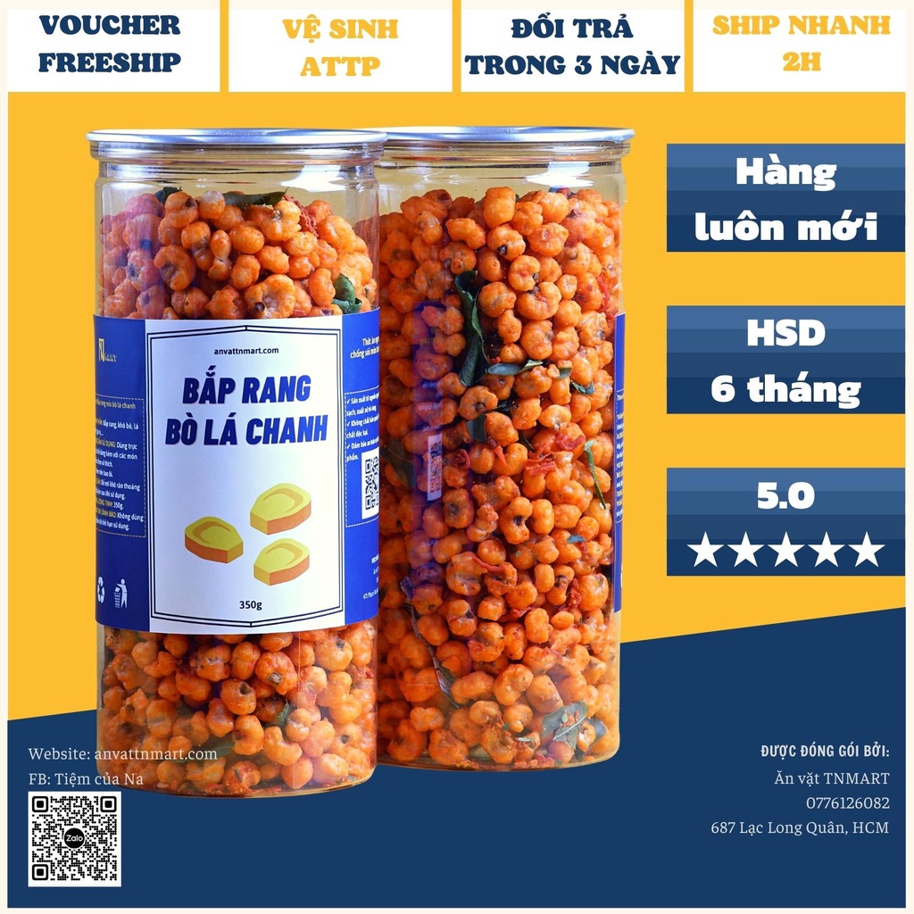 Bắp rang bò lá chanh 350g - ăn vặt siêu ngon TNmart