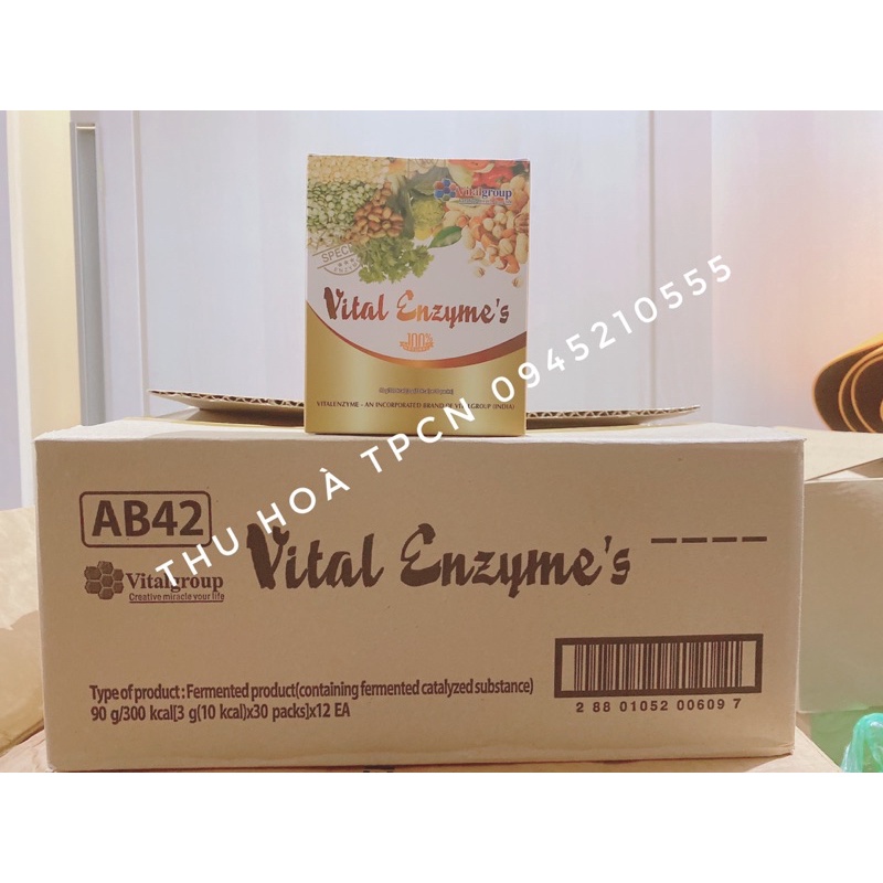 Combo 1 thùng 12 hộp Vital enzymes,vital enzyme chính hãng 12 hộp - Date 2024