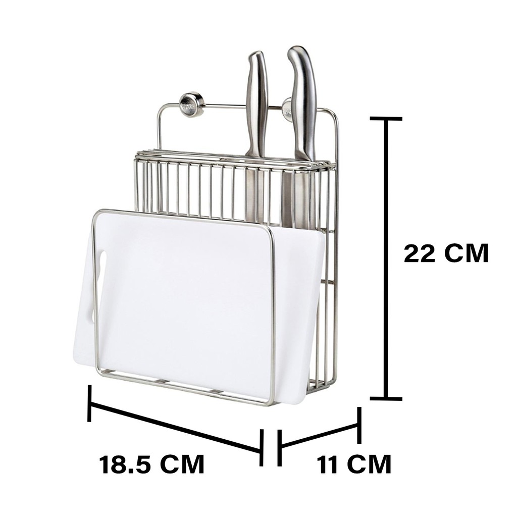 HomeBase KECH Kệ giá để dao thớt bằng thép không gỉ Thái Lan W22xD11xH18.5 Cm