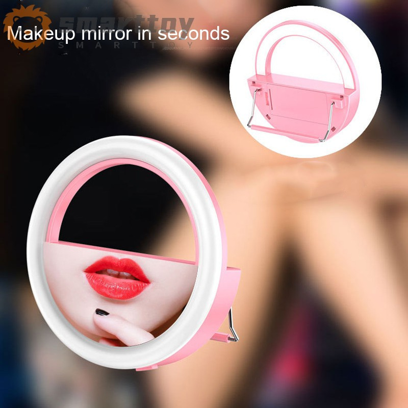 Vòng Đèn Led Mini Kẹp Điện Thoại 3 Cấp Độ Sáng Hỗ Trợ Chụp Ảnh Selfie