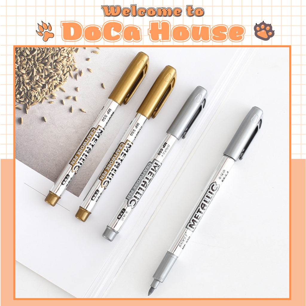 Bút nhũ màu vàng, bạc Baoke Melatic dùng viết sổ tay, buller journal, làm thiệp sinh nhật cực xinh yêu