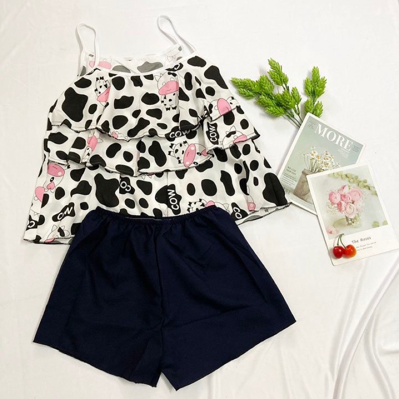 Đồ bộ mặc nhà freesize từ 40-45kg , đồ bộ cho nữ, cho bé gái lớn vải mềm - B02