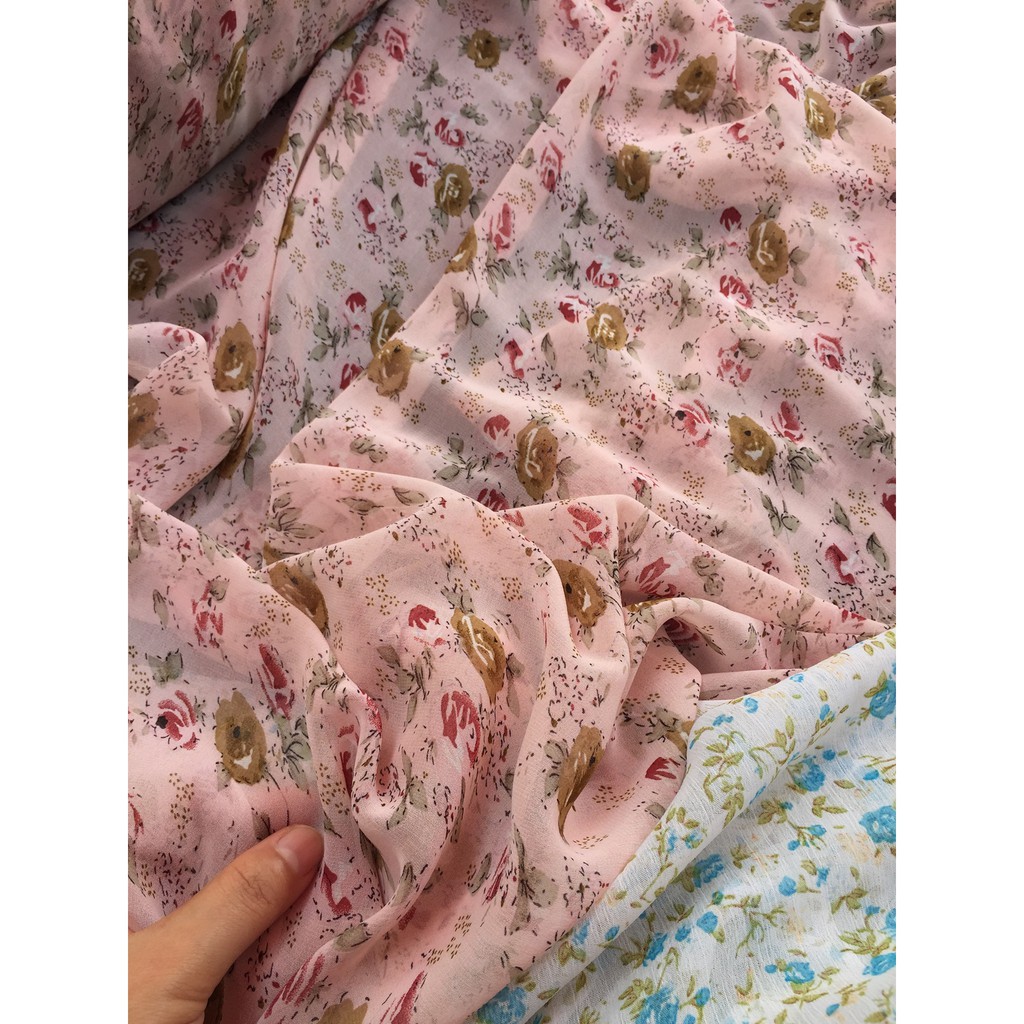 🍀🍀Voan chiffon. Mẫu này sờ chất mướt, mềm mịn lắm ạ. Màu hồng cute phô mai que | BigBuy360 - bigbuy360.vn