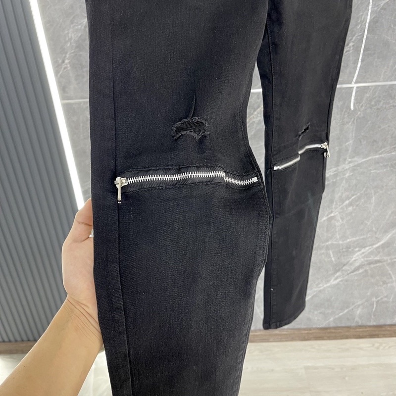 Quần Jean Nam,Quần Khoá Gối Thời Trang Nam Chất Liệu Cotton