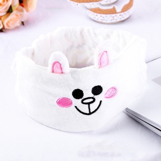 Băng Đô Turban Line Phẳng Gấu Brown, Thỏ Cony, Vịt Vàng Bờm rửa mặt dễ thương