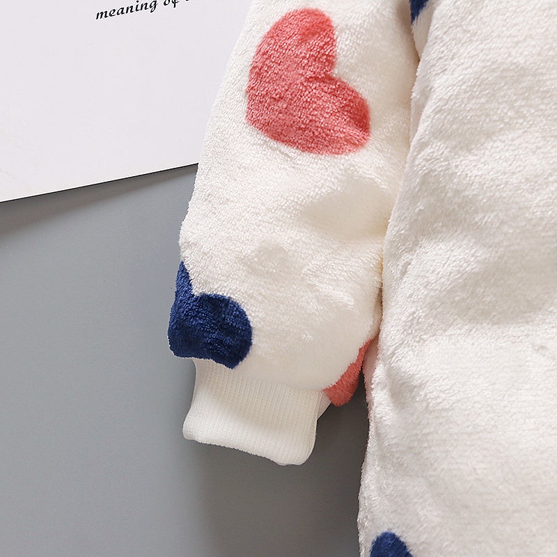 Bộ Áo Liền Quần Có Đệm Bông Thời Trang Xuân Thu Cho Bé Sơ Sinh