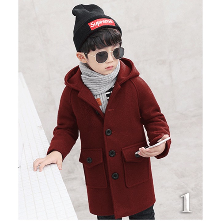 [LH6128} Áo khoác dạ giữ ấm cho bé trai 12-42kg