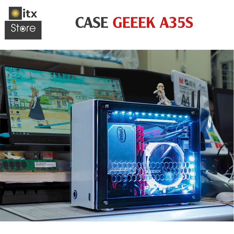 [ITX Store] - Case mini ITX GEEEK A35S - Hỗ trợ VGA dài 2 Fan