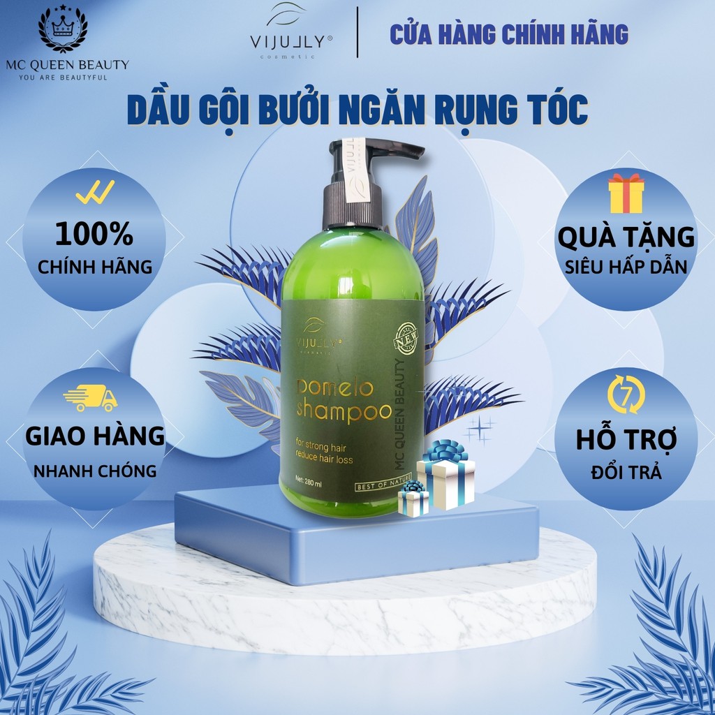 Dầu gội bưởi Vijully 280ml giúp nhanh mọc tóc giảm gãy rụng phục hồi hư tổn – MC QUEEN BEAUTY