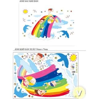 Decal dán tường Bé yêu biển