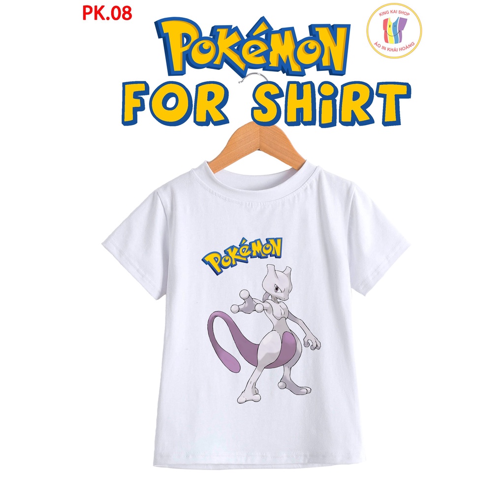 áo thun bé trai in hình pokemon cotton co giản thoải mái