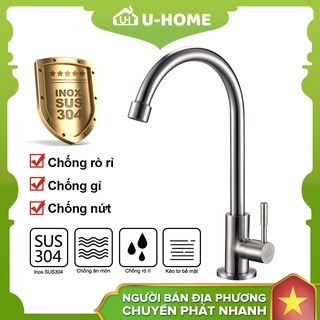 Vòi rửa chén lạnh Inox SUS 304 nguyên khối U-HOME U-317