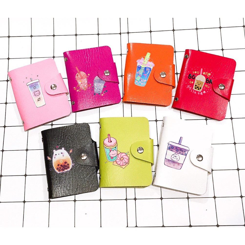 Bao đựng card quả bơ BDCI6 túi đựng namecard trà sữa trứng lười yakult hoa cúc GD bò sữa shiba roro jump usagyuuun
