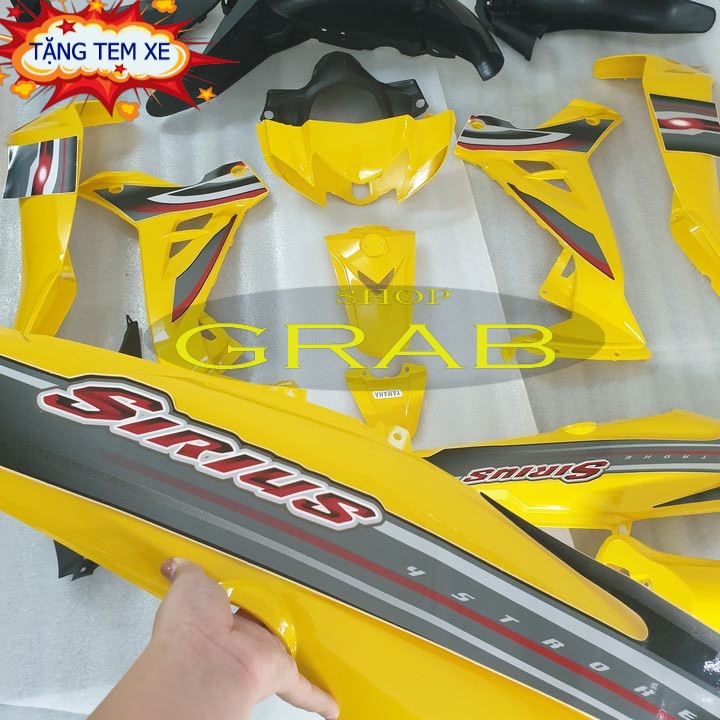 Bộ dàn áo xe SIRIUS đời 2005 đến 2018 nhựa ABS cao cấp màu Vàng -SPG1397