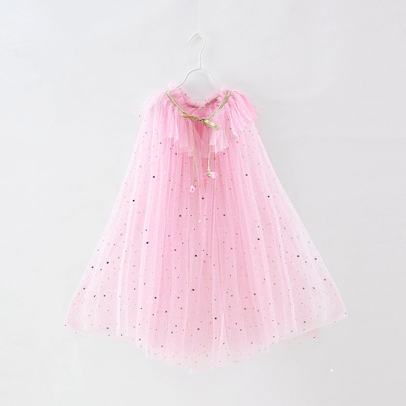 Áo Choàng Công Chúa Elsa Anna Rapunzel Aurora Bằng Vải Tuyn Đính Sequin Lấp Lánh Dành Cho Bé Gái Trong Tiệc Halloween