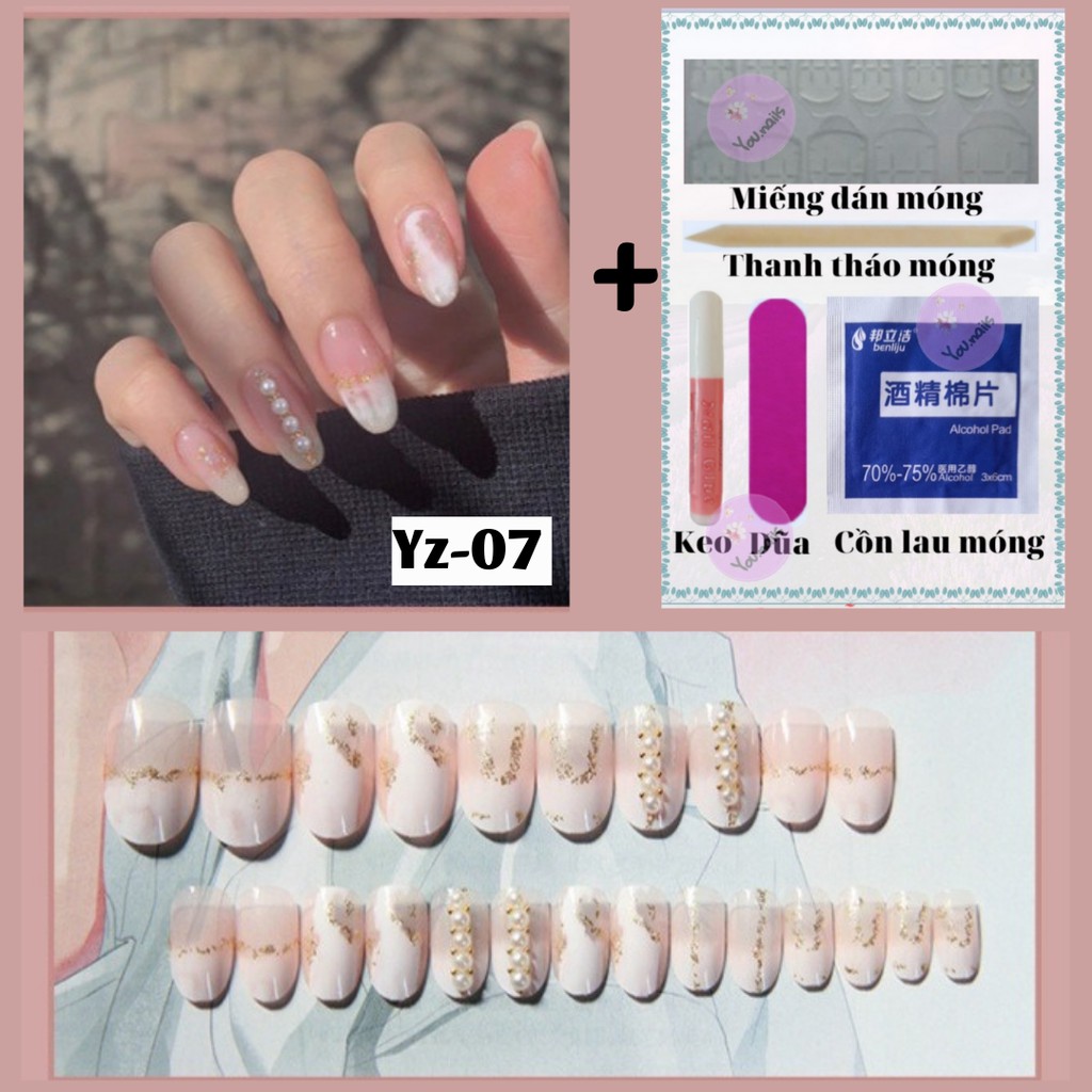 Móng tay giả đính đá kèm keo dài nhọn YOU NAILS (Mã Yz007)