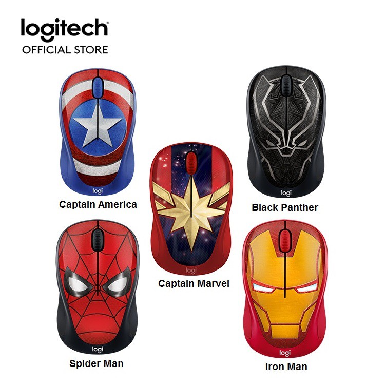 Chuột không dây Logitech M238 Marvel Collection - Hàng Chính Hãng