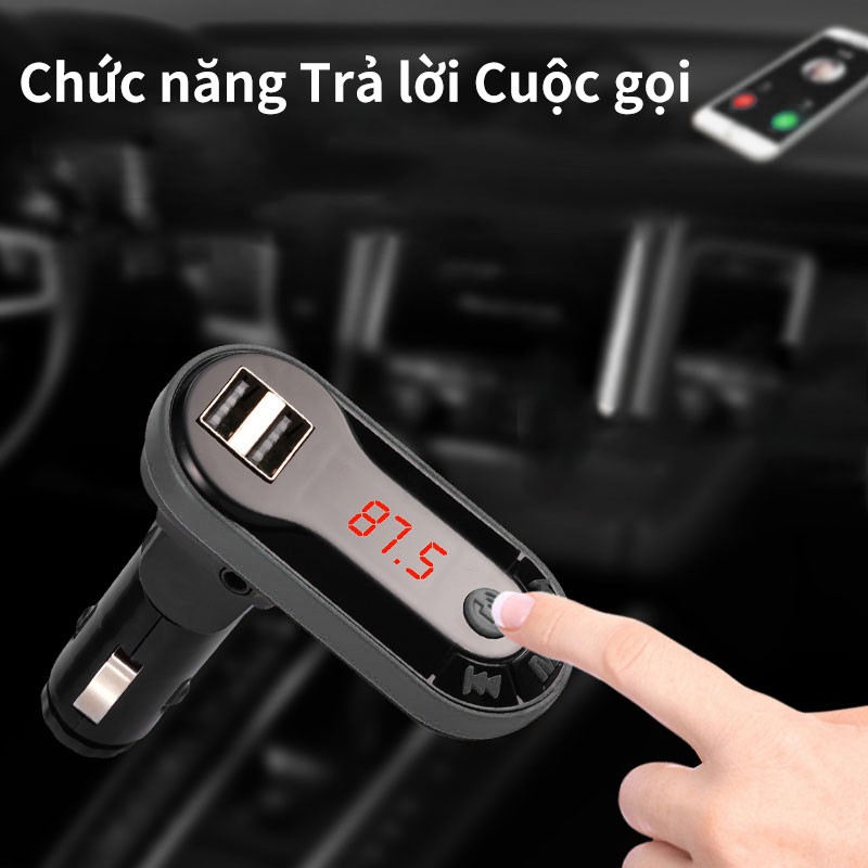 Bộ sạc ô tô USB Bluetooth I9BT 12-24V USB car adapter hỗ trợ nghe nhạc MP3 đa chức năng Gắn thẻ nhớ TF