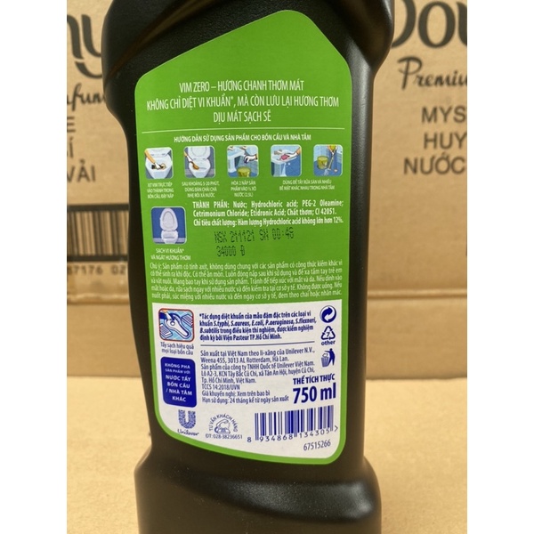 Nước Tẩy Bồn Cầu Vim Zero Mảng Bám