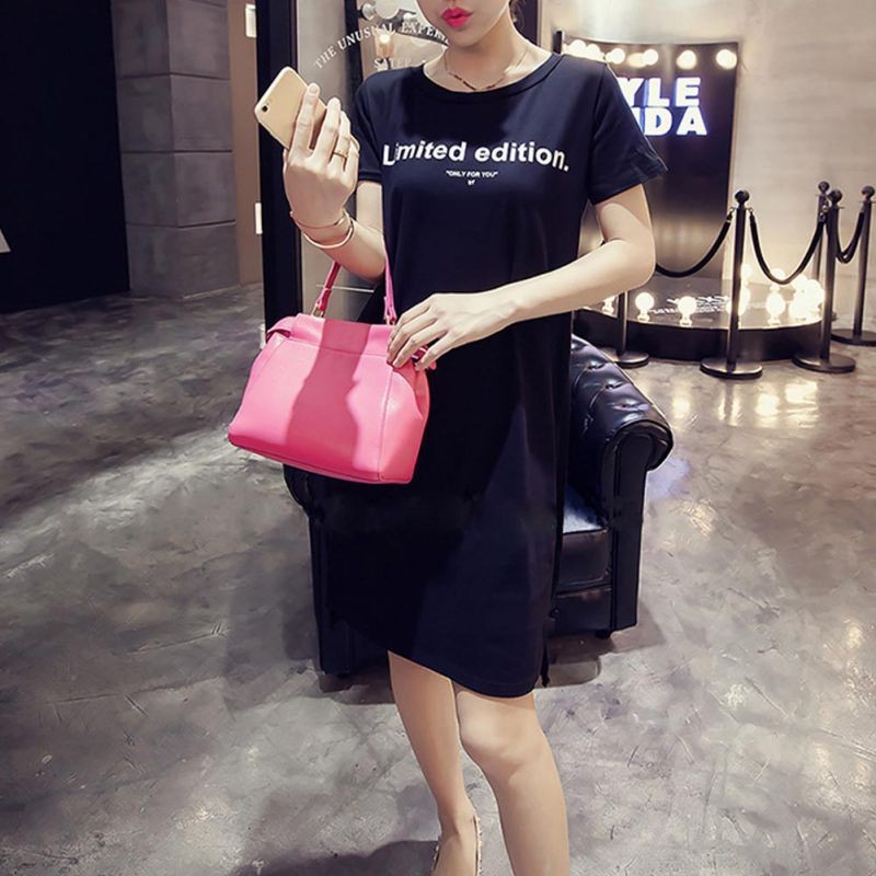 Đầm thun form suông tay ngắn cá tính cho nữ | BigBuy360 - bigbuy360.vn